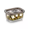 Caso recipiente de vacío de vidrio con tapa de plástico | VacuBoxx Eco M | Transparente