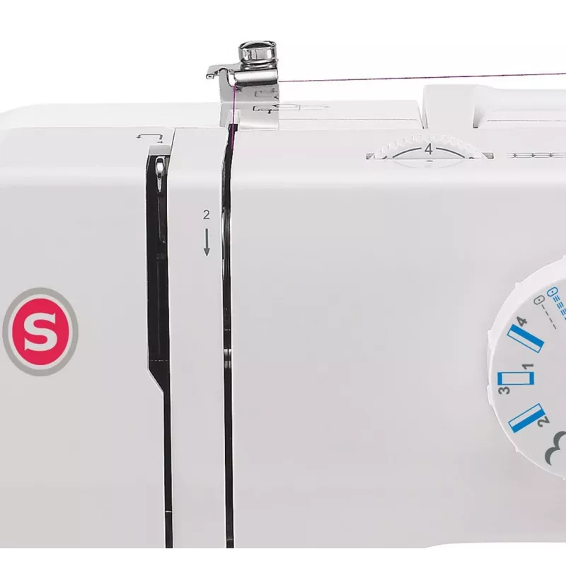 Máquina de coser automática SINGER Promise 1412 — eléctrica, 12 puntadas integradas, selector giratorio, blanca