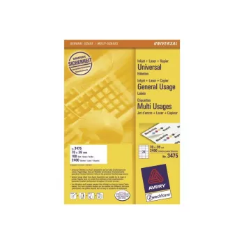 Avery Etiquetas multiuso Láser Fotocopiadora Inkjet 24 por hoja 70x36mm