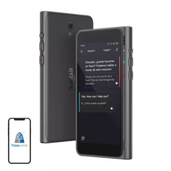 Traductor portátil Timekettle Fluentalk T1 AI — traducción de voz en tiempo real, inalámbrico, compacto