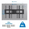 Soporte de pared de exterior Manhattan para televisores y monitores, totalmente articulado, para pantallas de 37-65 inch, VESA 200x200-600x400 mm, hasta 50 kg, resistente a la intemperie, negro