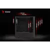 Caja de PC SAVIO Noctis Flow RGB — Cube, ATX/Mini-ITX, 3 ventiladores frontales de 120 mm, ventana lateral de cristal templado, GPU máx. 35 cm