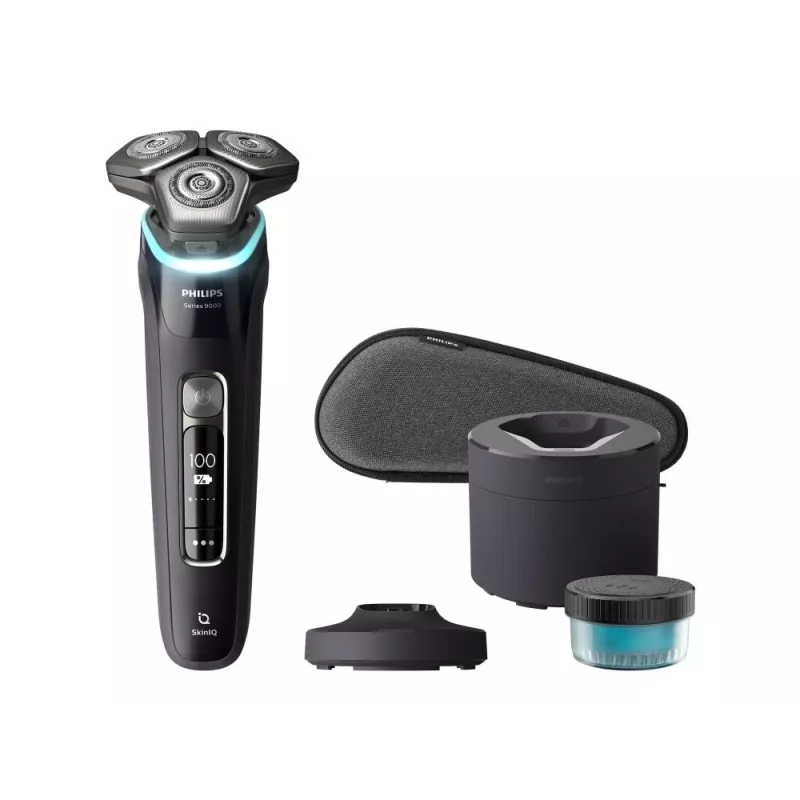 Afeitadora Philips SHAVER Series 9000 S9976/55 para hombre rotativa con recortadora negra