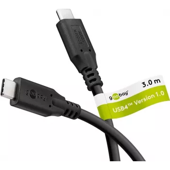 Cable USB-C Goobay USB4 100 W 20 Gbit/s Power Delivery 3 m - conector macho> (74198)