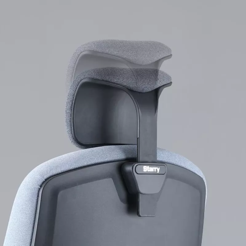 Silla de oficina ergonómica Up Up Athene negra, gris + tejido azul