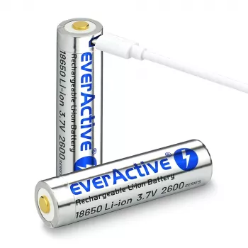Batería everActive 18650 3.7V Li-ion 2600mAh micro USB con protección BOX