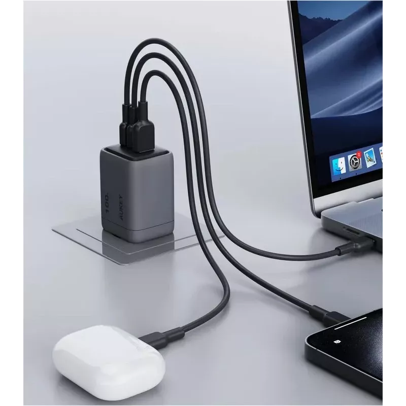 Cargador de pared Comet Mix 3 PA-C5 3xUSB (2xUSB-C y 1xUSB-A) 100W 5A QC5.0 PD3.0 AFC PPS FCP SCP