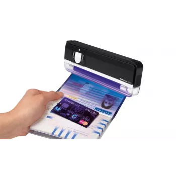 Safescan 40H Detector portátil de billetes falsos para verificar billetes, tarjetas de crédito y documentos – Detector UV de billetes para nuevos billetes – Detector de dinero falso