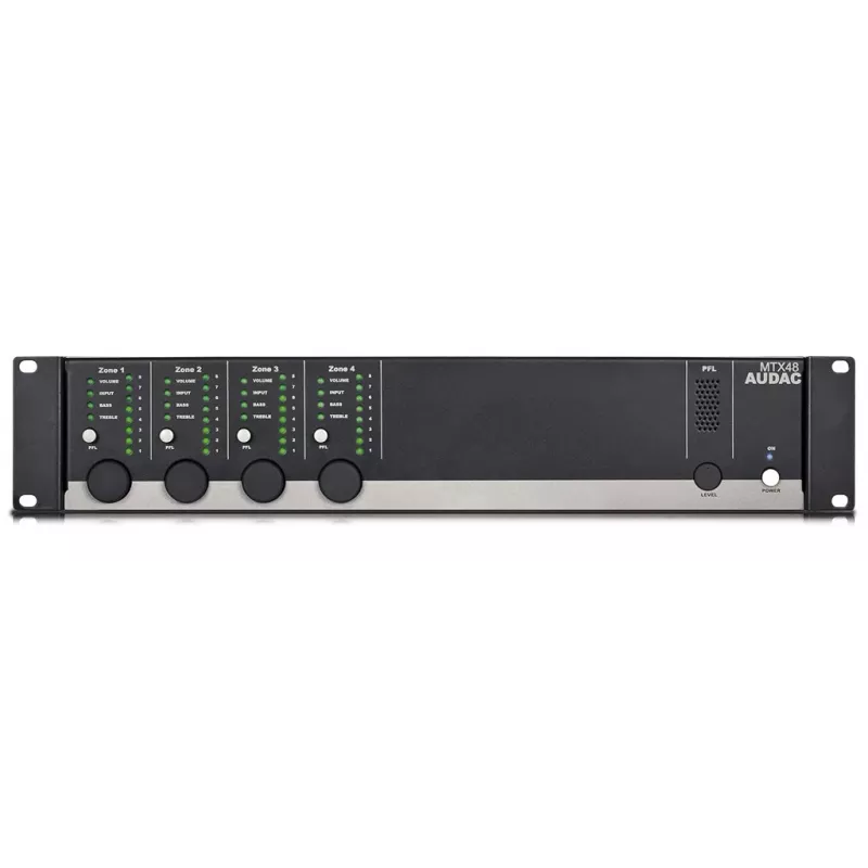 Amplificador de audio AUDAC MTX48 uso doméstico negro 80 dB SNR 20-20000 Hz