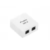 Rosa de superficie RJ-45 Cat6 OU6-0002-W blanca, 2 tomas, 30×54×57 mm