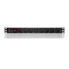 Qoltec 53996 regleta de enchufes para RACK 19 | 1U | 16A | PDU | 8xFRANCÉS | 2m