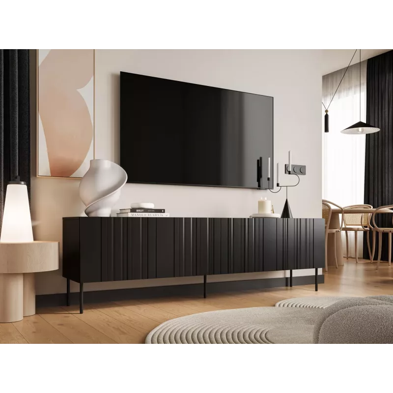 Mueble RTV Cama ISLA 200x40x60 negro mate