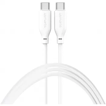Cable de silicona 4smarts USB-C / USB-C High Flex 60W 1,5 m blanco