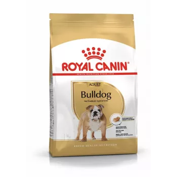 Pienso para perros Royal Canin Bulldog Adult 12 kg — Para bulldogs adultos, sabor a pollo, 24 % proteínas, 14 % grasas
