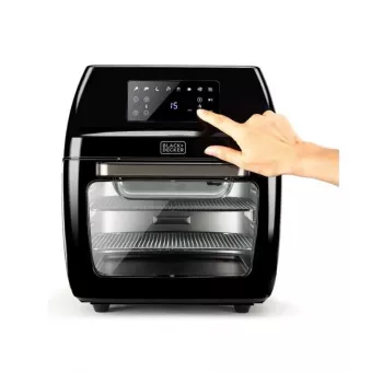 Freidora de aire Black & Decker BXAFO1200E — 12 L, 1700 W, control táctil, 40–200 °C, asador giratorio, hornear y freír