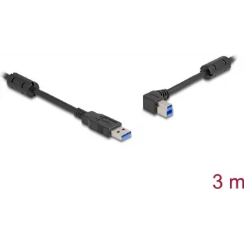 Cable USB DeLOCK conector macho Type-A a conector macho Type-B 90° acodado a izquierda 3 m