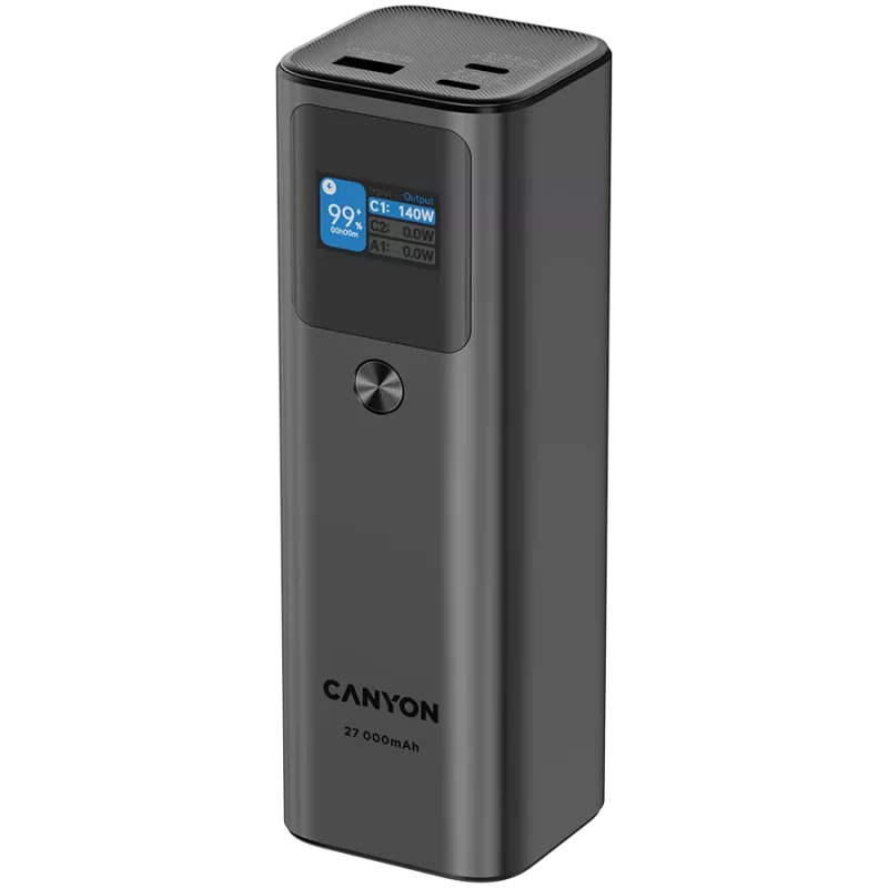 Canyon PB-2010 - Batería externa - Li-Pol - 27.000 mAh - pantalla digital - 2xUSB-C + 1xUSB-A - Power