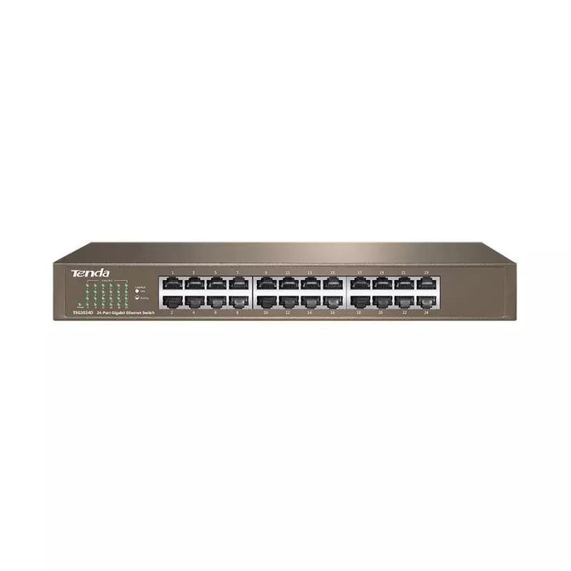 Switch no gestionado TENDA TEG1024D 24 puertos Gigabit Ethernet, 48 Gbps, tabla MAC de 8000, azul