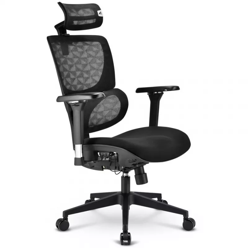 Silla de oficina Sharkoon OfficePal C40 — negra, diseño ergonómico, regulable en altura