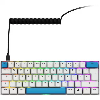 Teclado Sharkoon SGK50 S4 Home USB QWERTZ alemán blanco 60% RGB LED
