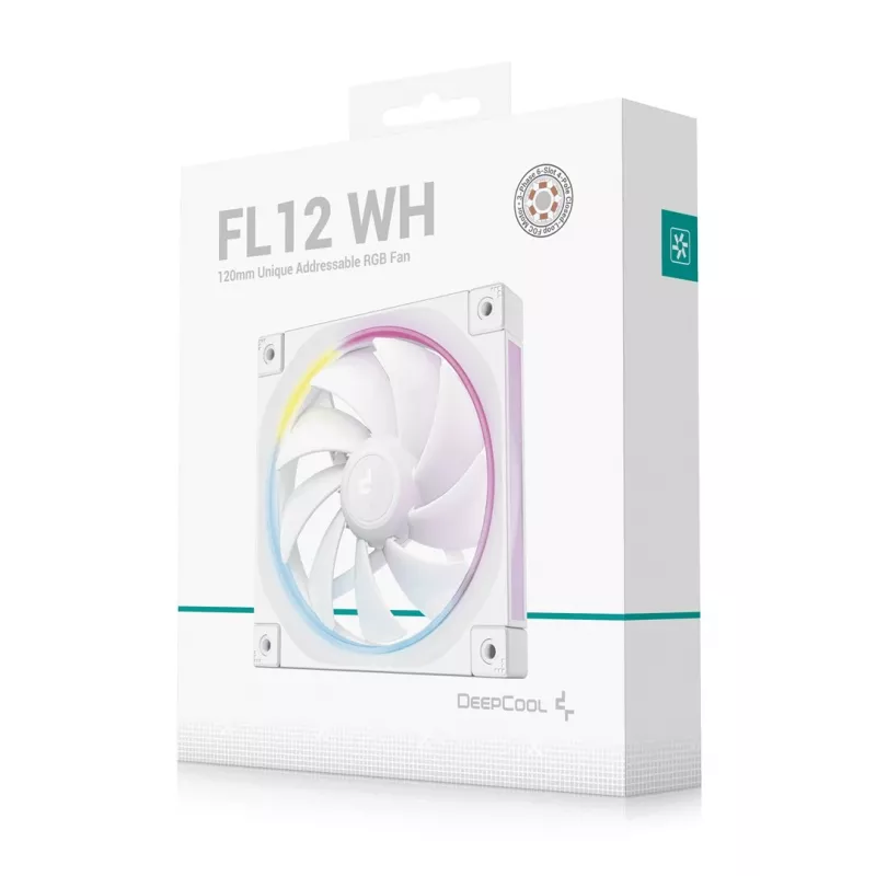 DeepCool FL12 WH ventilador de caja, 120 mm, 500–2150 rpm, 32 dB, 12 V, blanco