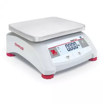 Básculas portátiles electrónicas OHAUS Valor 1000 V12P30 EU — capacidad 30 kg, precisión 5 g, plataforma de pesaje de acero inoxidable