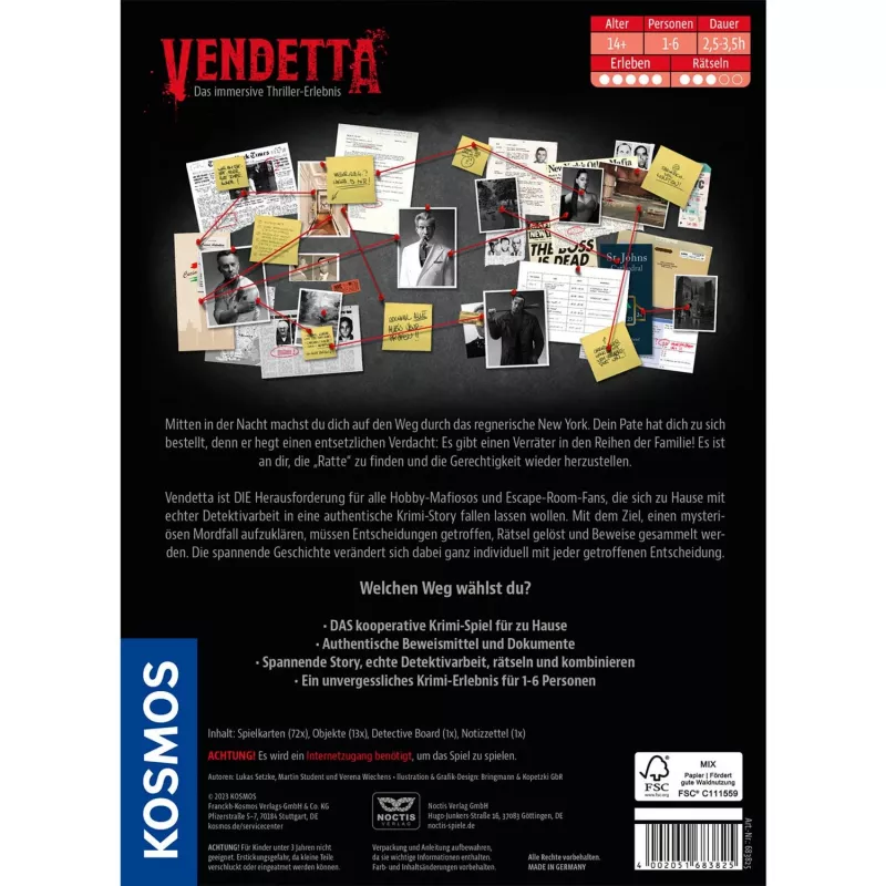 Masters of Crime: Vendetta, juego de mesa