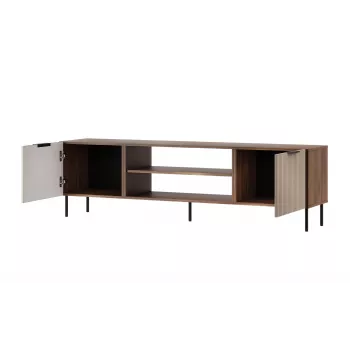 Mueble TV Cama ALMERA 180,5×42×52,5 cm nogal/cashmere – superficie de aglomerado, marco nogal