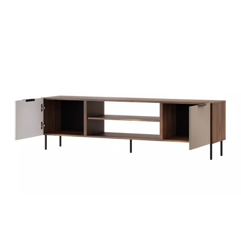 Mueble TV Cama ALMERA 180,5×42×52,5 cm nogal/cashmere – superficie de aglomerado, marco nogal