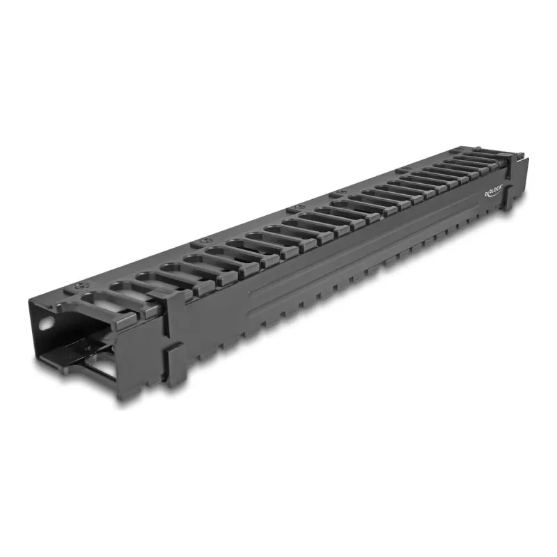 Panel de gestión de cables DeLOCK 19 pulgadas 3 aberturas 1U negro
