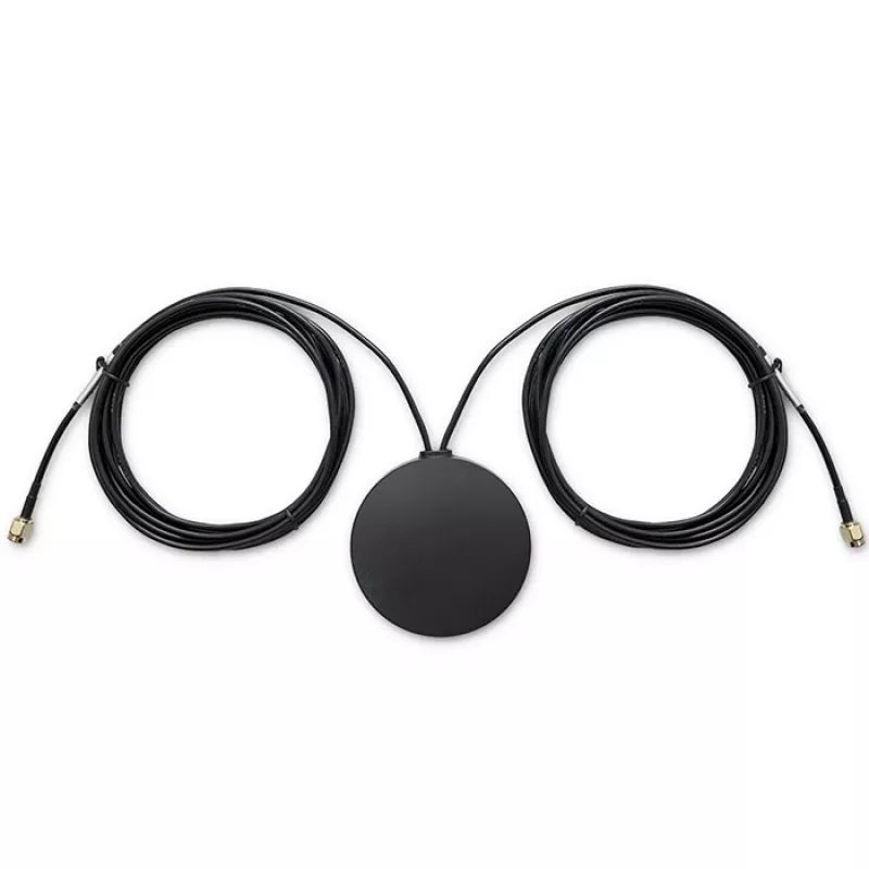 Antena GPS+4G, Glonass, 28 dBi, 50 W, 2 conectores macho SMA, antena exterior