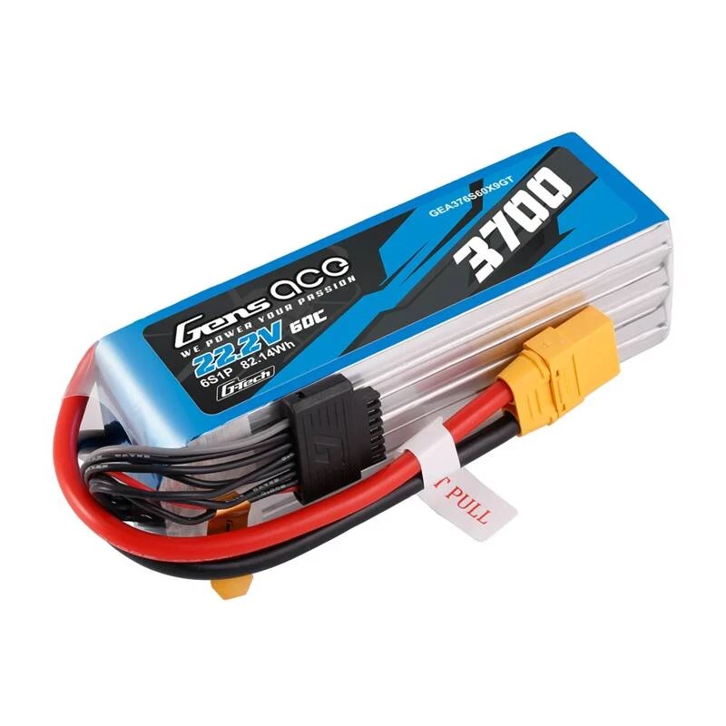 Gens Ace G-Tech GEA376S60X9GT batería LiPo 3700 mAh 22,2 V 60C 6S1P, XT90
