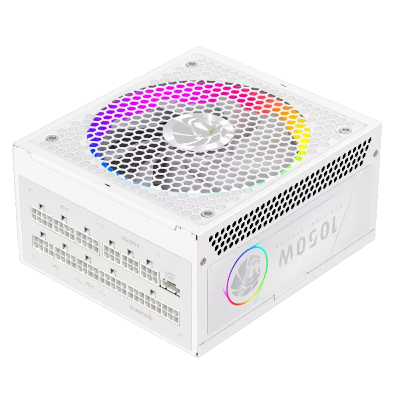 Gamemax fuente de alimentación, 80 PLUS, Gold | RGB 1050G WH | 1050 W