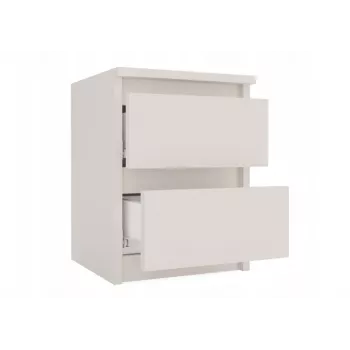 Mesita de noche top e shop MALWA M2 KASZMIR — 2 cajones, tablero de partículas, cashmere, 300×300×400 mm