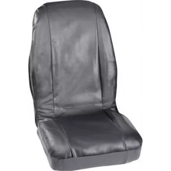 Funda de asiento de coche PETEX 3007004 4 piezas piel sintética negra para asiento de conductor