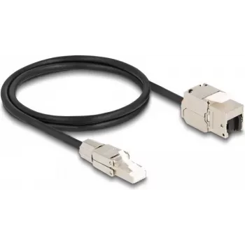 Cable DeLOCK conector macho RJ45 de montaje en campo a módulo Keystone conector hembra RJ45 Cat.6A 1 m