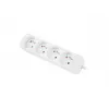 Regleta de enchufes 1,5 m, blanca, 4 enchufes, cable de cobre macizo