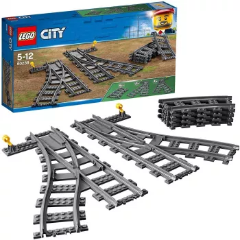 Set de construcción LEGO City 60238 – desvío de vías y accesorios para sets de juego