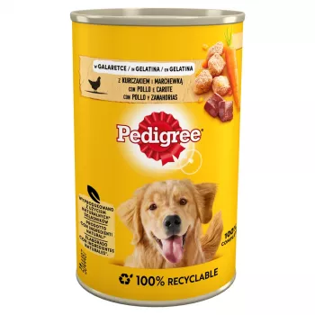 Comida húmeda para perros Pedigree Zanahoria y Pollo Adult en lata 400 g — perros adultos, 82,5 % humedad