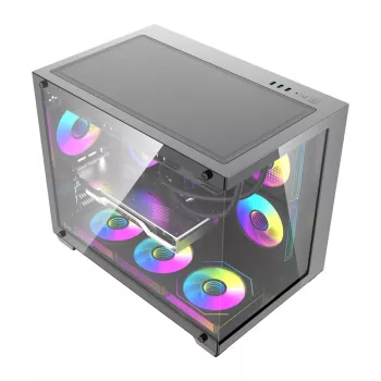 Caja de PC DarkFlash B275 PRO (negra) con 6 ventiladores preinstalados