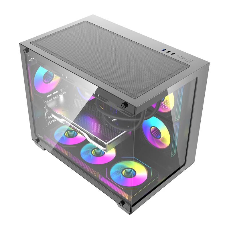 Caja de PC DarkFlash B275 PRO (negra) con 6 ventiladores preinstalados