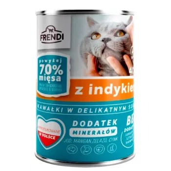FRENDI con trozos de pavo en salsa deliciosa - comida húmeda para gatos - 400 g