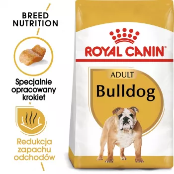 Pienso para perros Royal Canin Bulldog Adult 12 kg — Para bulldogs adultos, sabor a pollo, 24 % proteínas, 14 % grasas