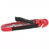 WEDO 78805 cúter de seguridad Standard, hoja trapezoidal, retracción automática de la hoja, bloqueo de seguridad, incl. cortador de láminas, negro/rojo