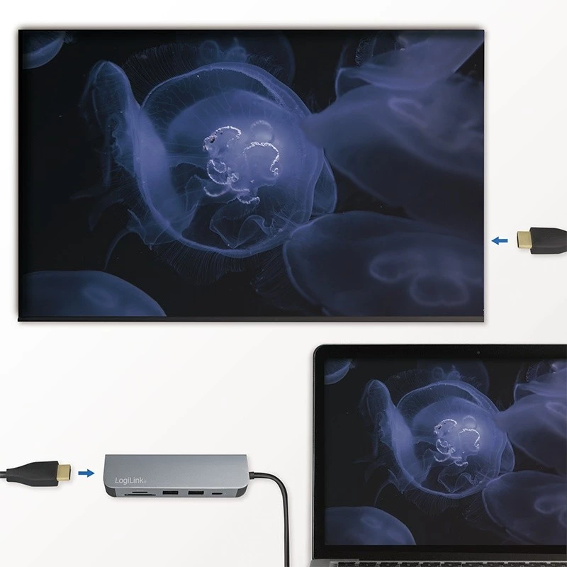 LogiLink UA0343 hub multipuerto USB-C aluminio USB 3.2 2nd Gen Mult