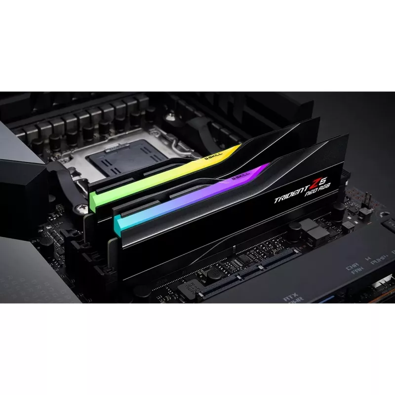 G.Skill Trident Z5 Neo RGB - DDR5 - Kit - 32GB: 2 x 16GB - DIMM 288-PIN - 6400 MHz / PC5-51200 - CL32 - on-die ECC - negro mate (F5-6400J3239G16GX2-T