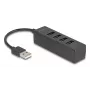 Hub USB DeLOCK 64334 Type-A 480 Mbit/s Negro