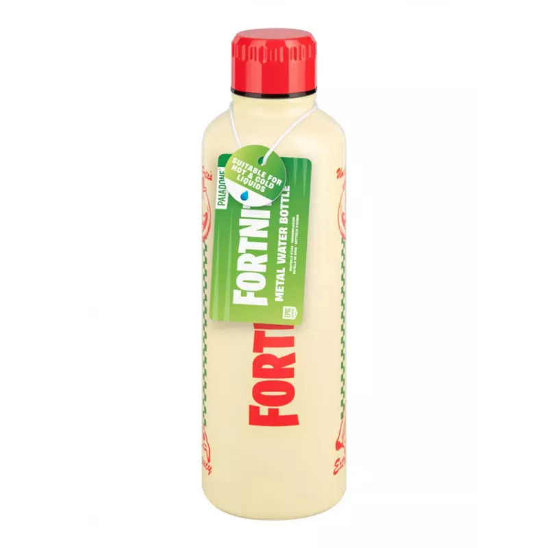 Botella deportiva Paladone Fortnite Metal PP14736FO 500 ml, acabado metal, tapón de rosca