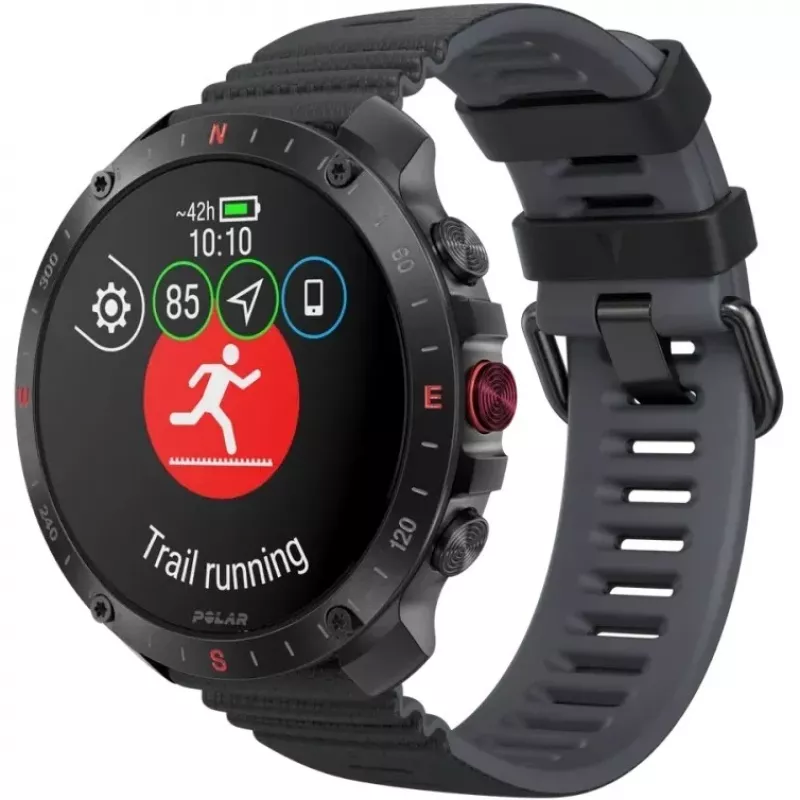Reloj inteligente deportivo Polar Grit X2 Pro HR 3,53 cm (1,39") pantalla táctil AMOLED 454 x 454, 32 GB, GPS, talla de correa S-L, negro (900110286)