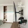 Soporte de suelo para TV ONKRON SM6-B para pantallas de 32 a 90 pulgadas, capacidad de carga 50 kg, VESA 200x200-600x400, inclinación -10-5°, giro 40°